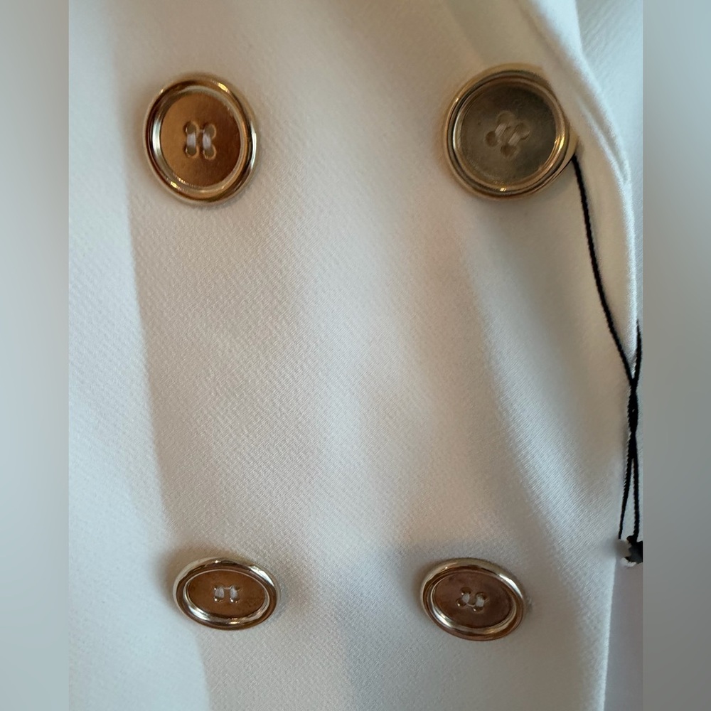 NWT ZARA DOUBLE BREASTED LONG BLAZER in
Oyster White 2311/232/251 - Picture 3 of 11